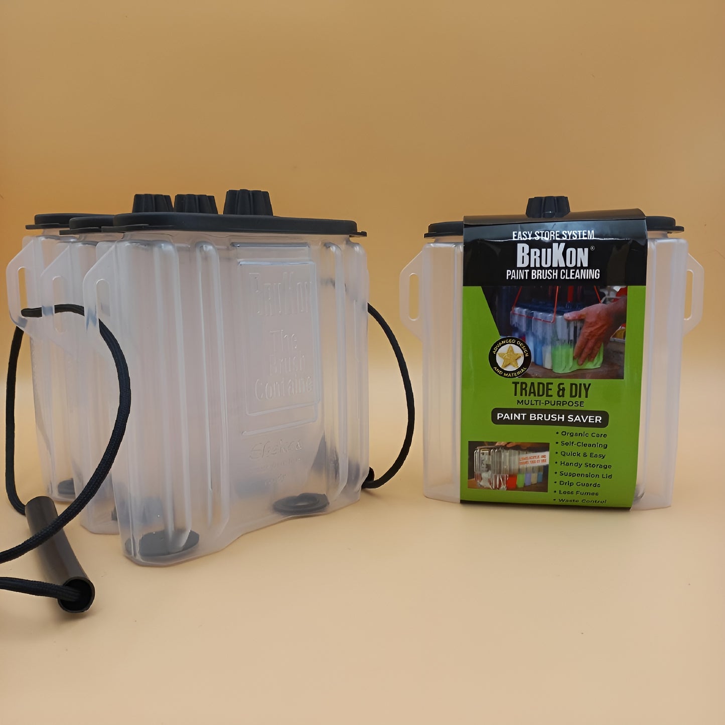 DIY 3-Pack No-Mess Paint Brush Cleaner – Cleans 3 Brushes + Free Carry Handle