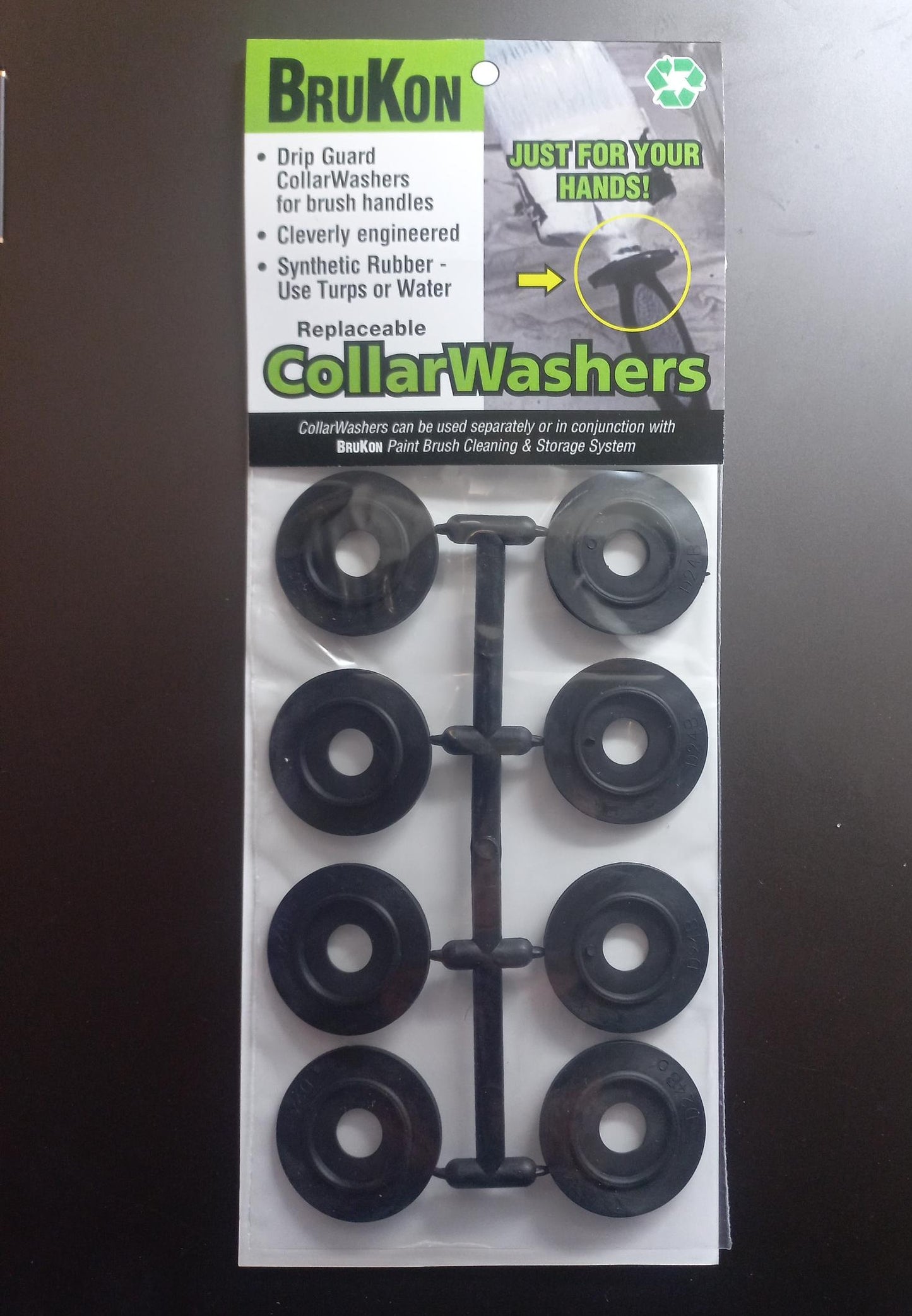 8-piece set of paint brush collars to prevent drips